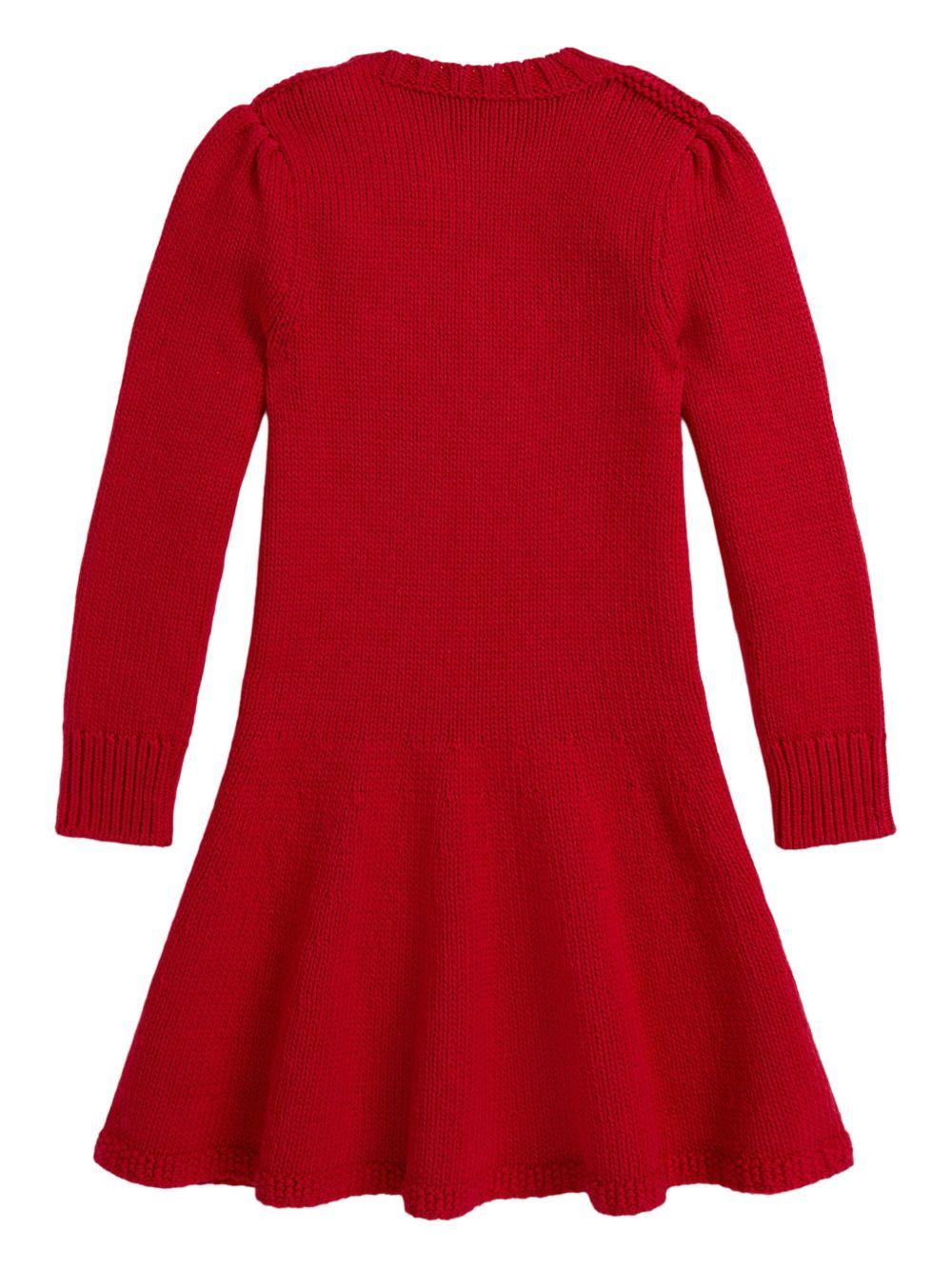 Abito per bambina Polo Ralph Lauren Kids rosso con motivo Polo Bear - Rubino Kids