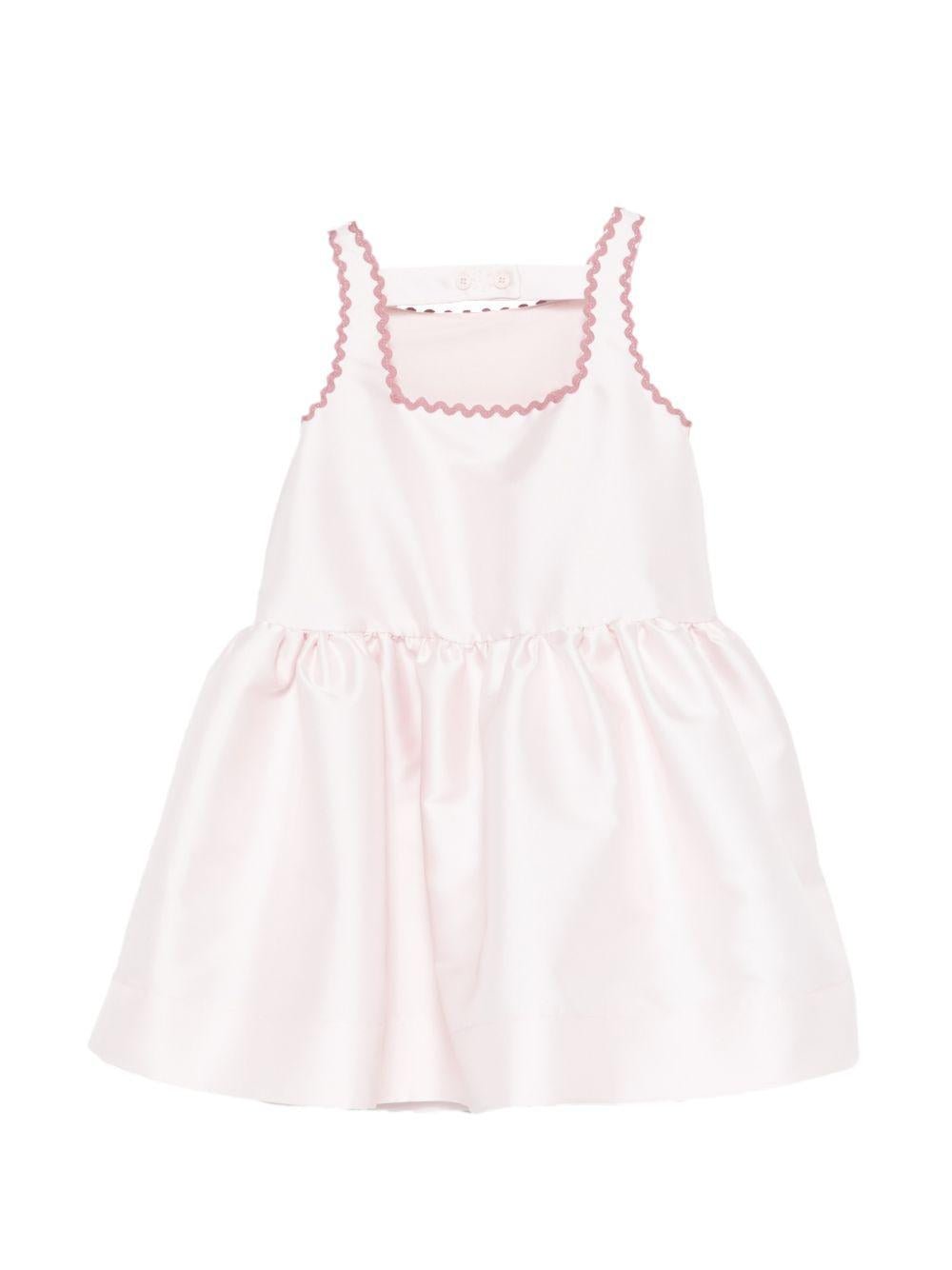 Abito per bambina Simonetta rosa con bordo aricciato - Rubino Kids