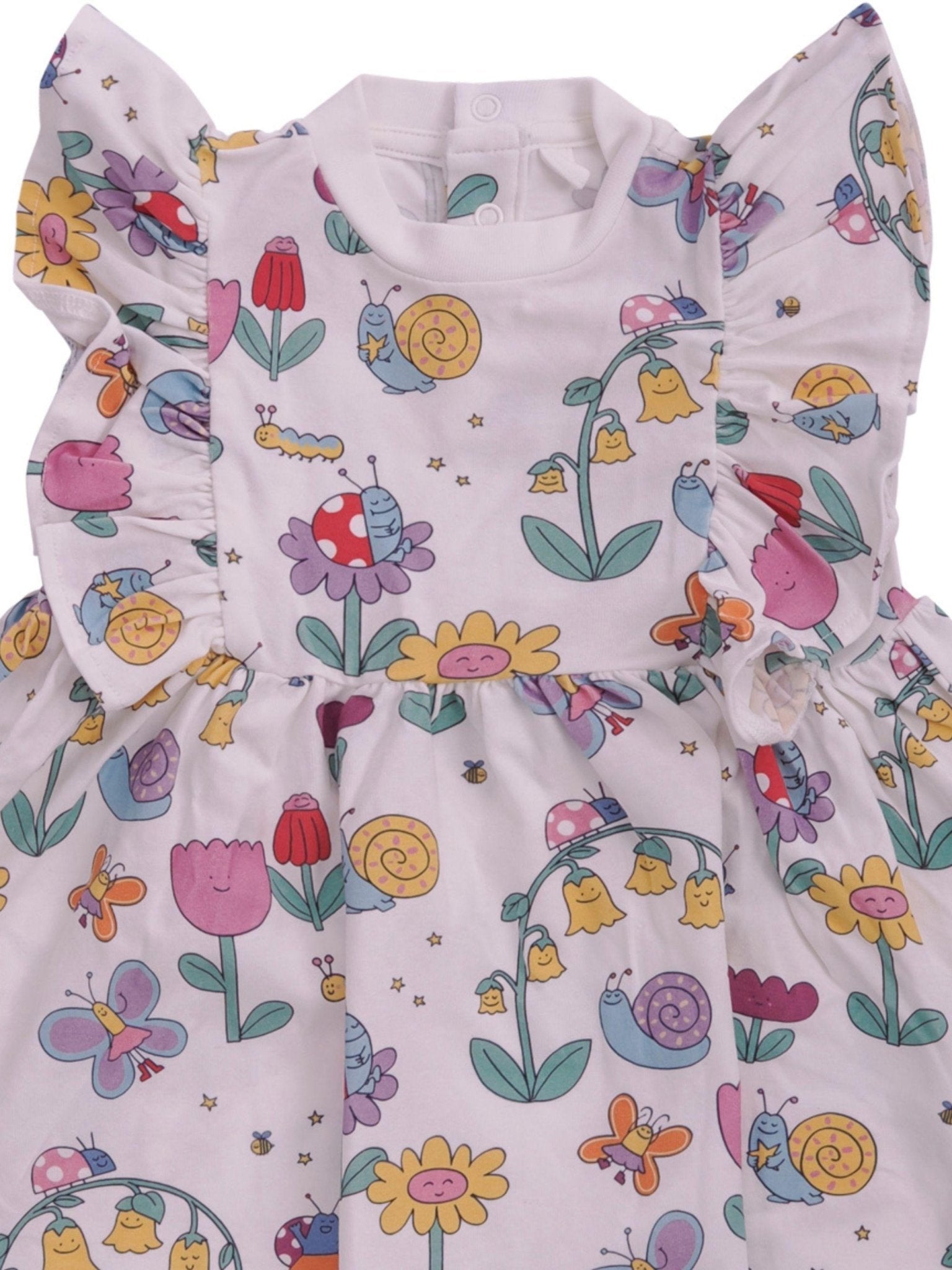 Abito per bambina Stella McCartney Kids bianco con stampa grafica all - over - Rubino Kids