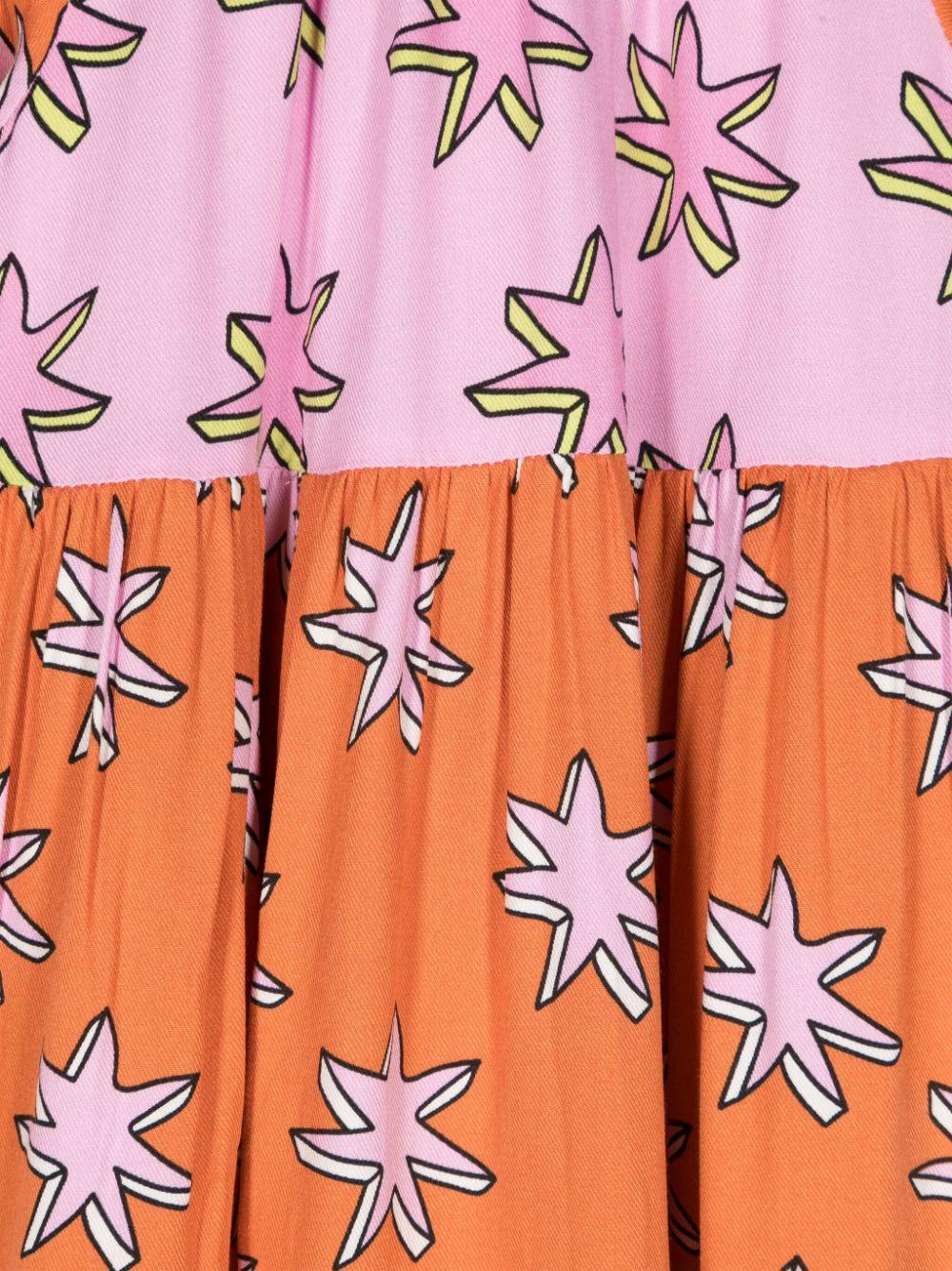 Abito per bambina Stella McCartney Kids Bright Stars arancione e rosa con grafica - Rubino Kids
