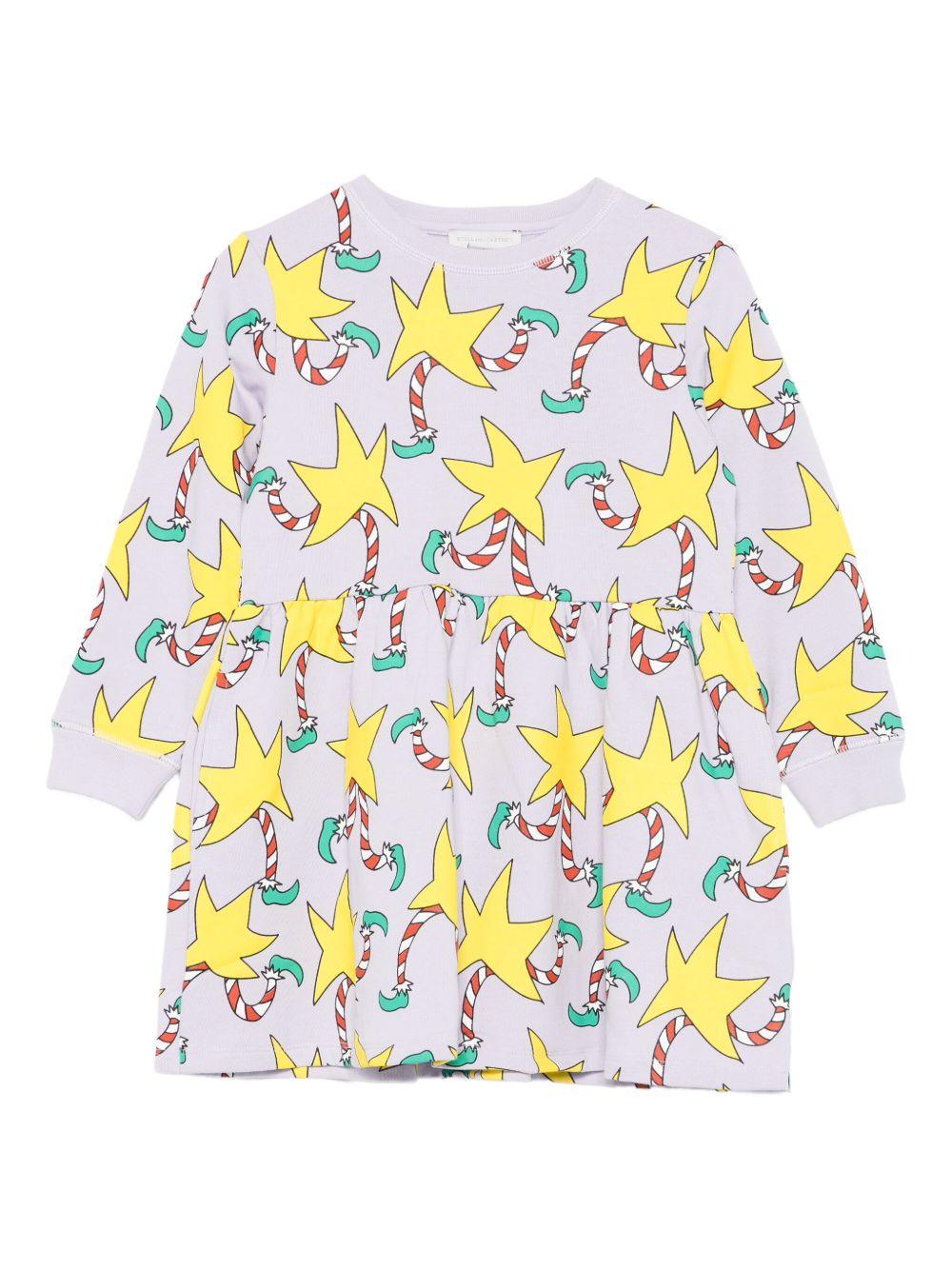 Abito per bambina Stella McCartney Kids grigio con stampa stelle - Rubino Kids