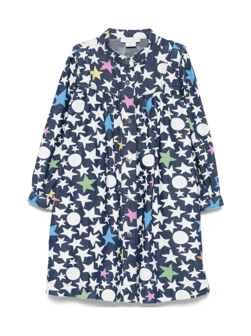 Abito per bambina Stella McCartney Kids in denim con stampa a stelle - Rubino Kids