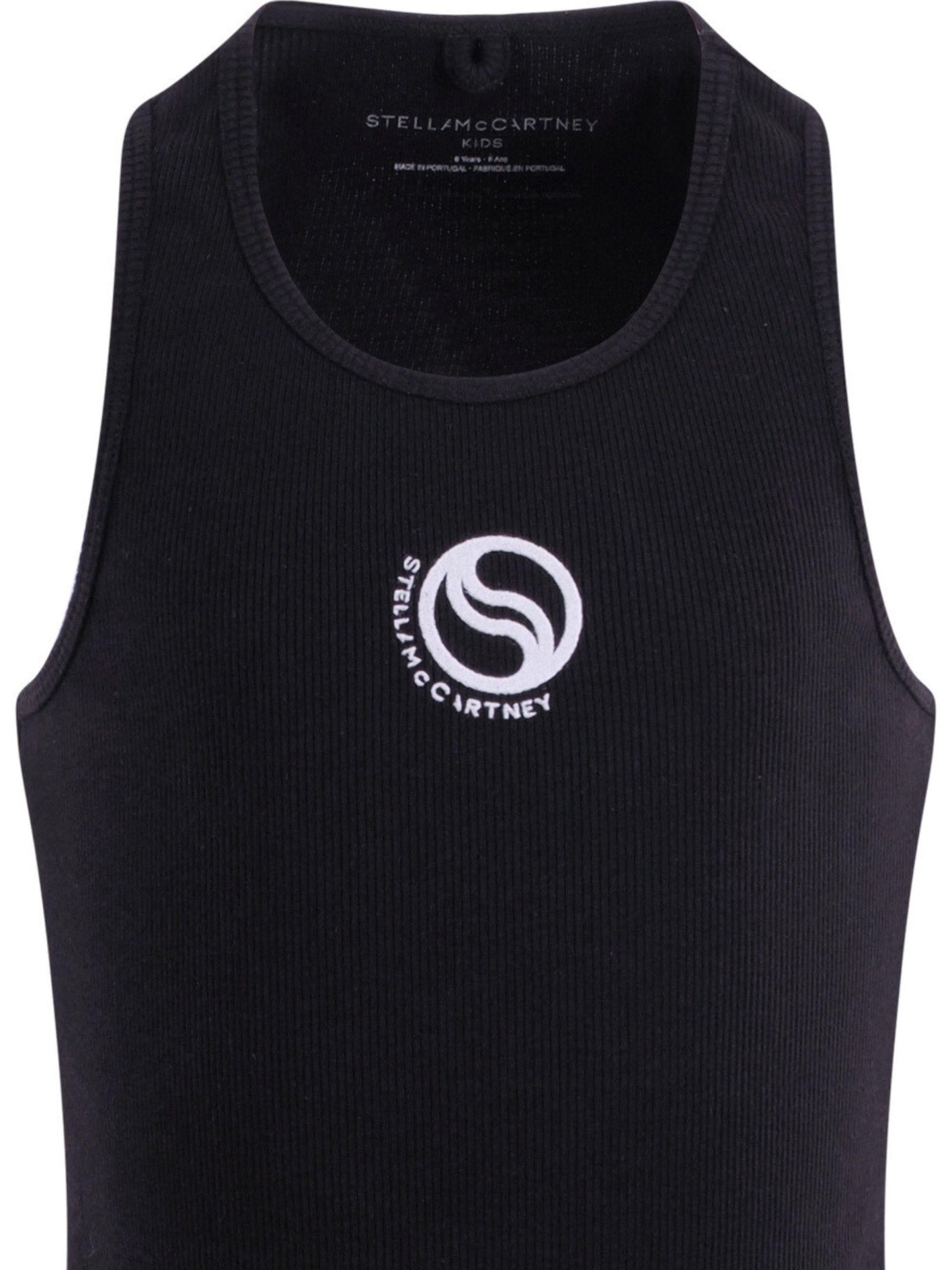 Abito per bambina Stella McCartney Kids nero con logo sul davanti - Rubino Kids