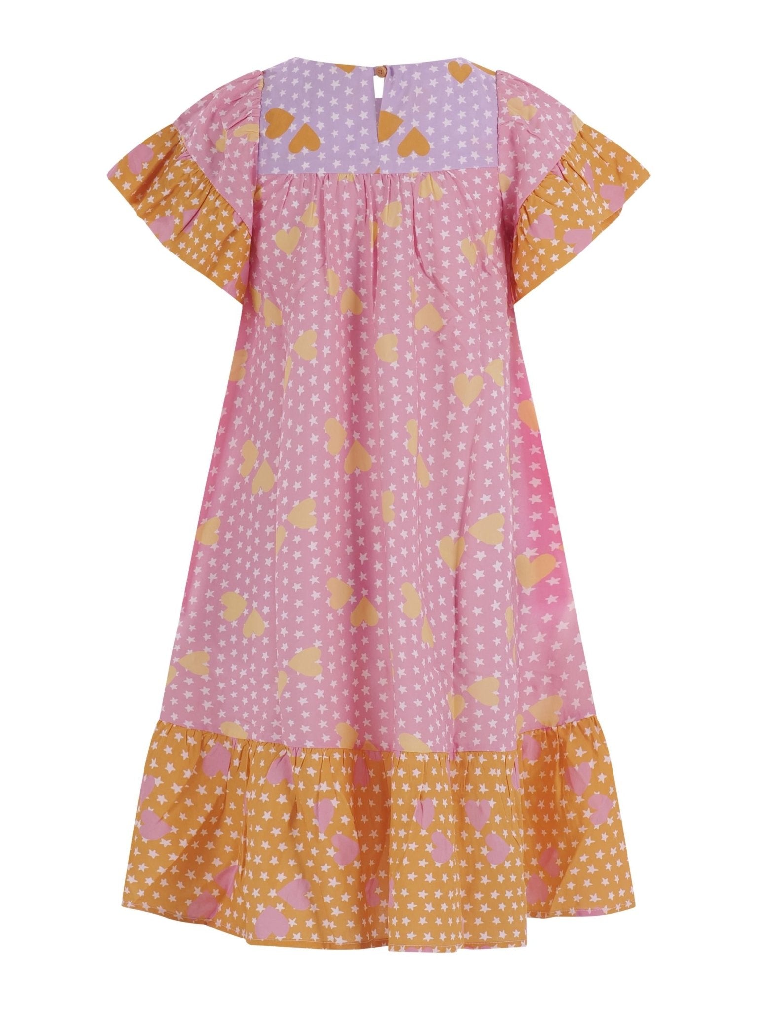 Abito per bambina Stella McCartney Kids rosa con stampa grafica cuori all - over - Rubino Kids