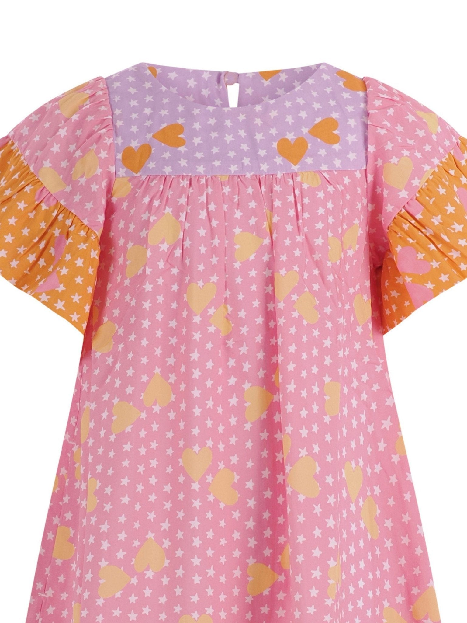 Abito per bambina Stella McCartney Kids rosa con stampa grafica cuori all - over - Rubino Kids
