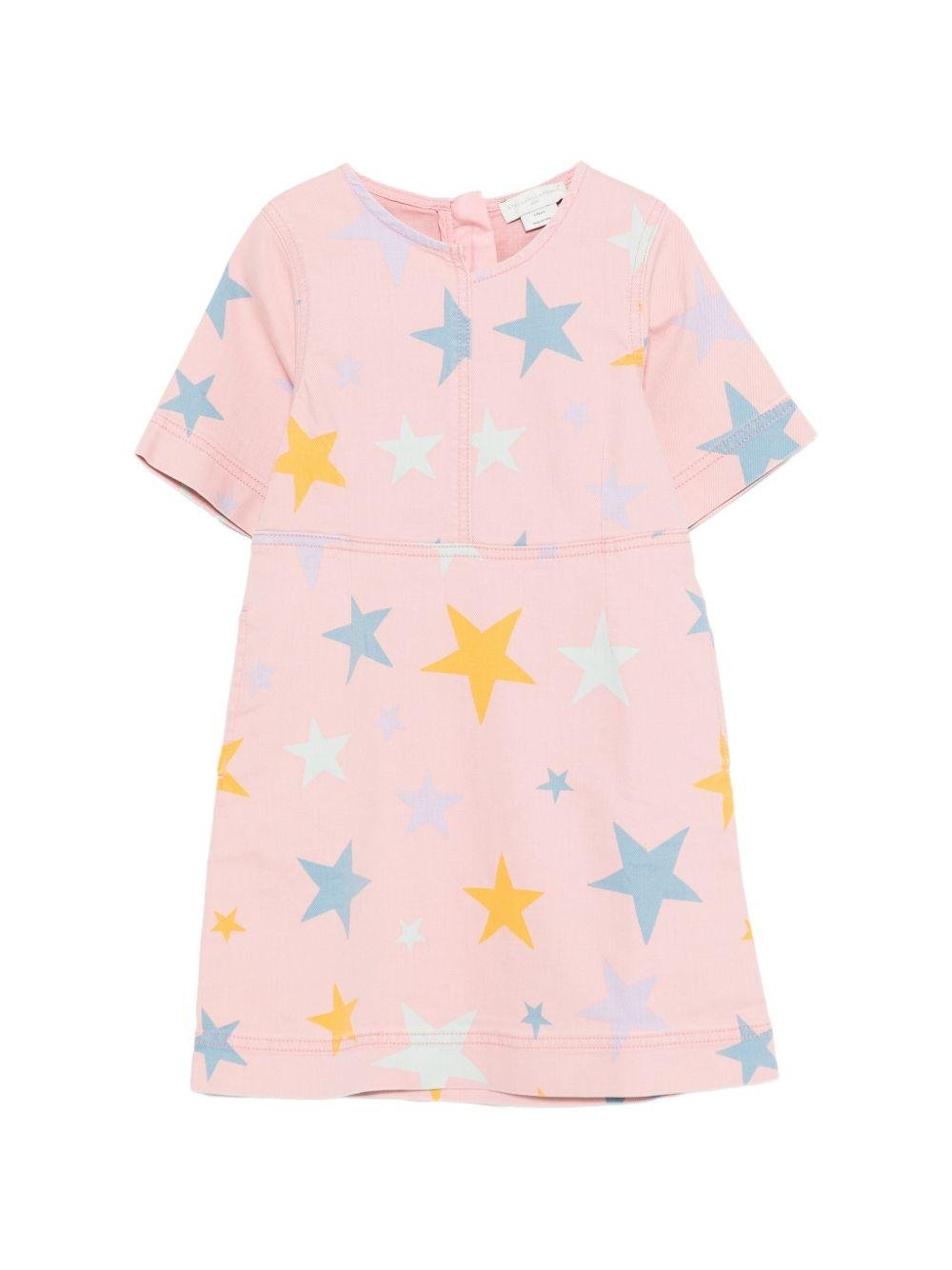 Abito per bambina Stella McCartney Kids rosa con stampa stelle - Rubino Kids