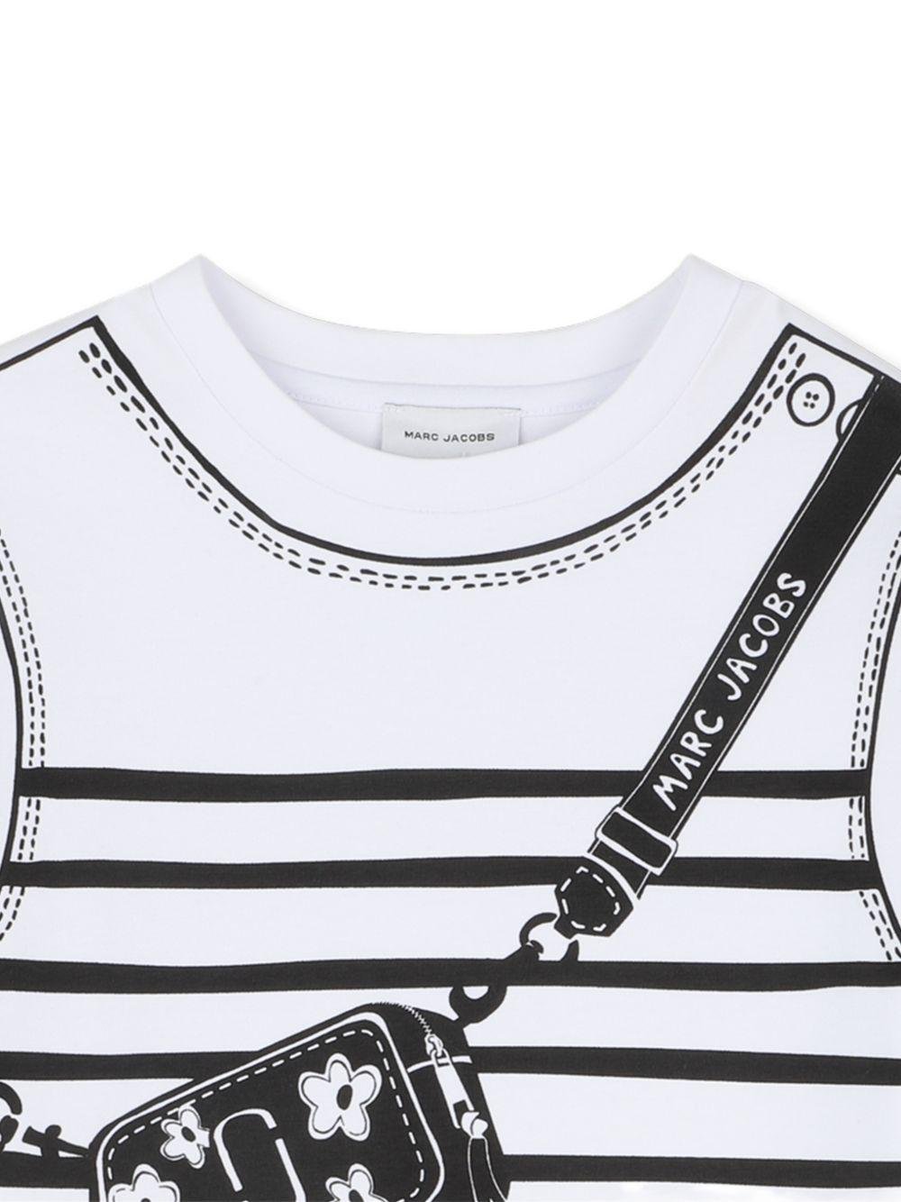 Abito per bambina The Marc Jacobs Kids bianco con stampa borsa - Rubino Kids