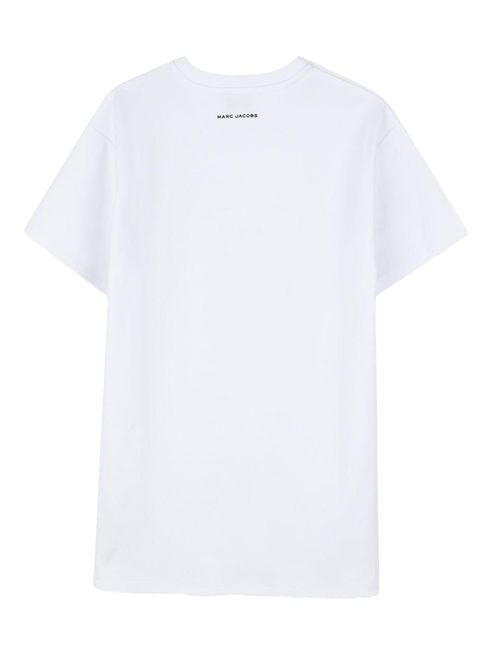 Abito per bambina The Marc Jacobs Kids bianco con stampa borsa - Rubino Kids