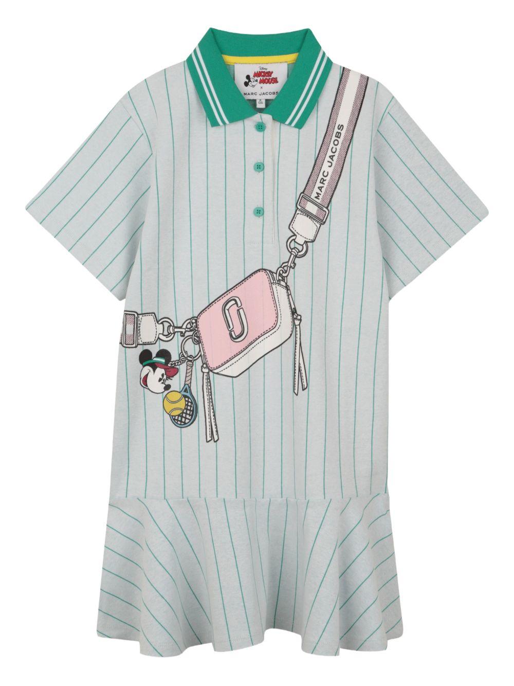 Abito per bambina The Marc Jacobs Kids x Disney grigio a righe con ruches - Rubino Kids