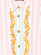 Abito per bambina Versace Kids Barocco rosa gessato - Rubino Kids