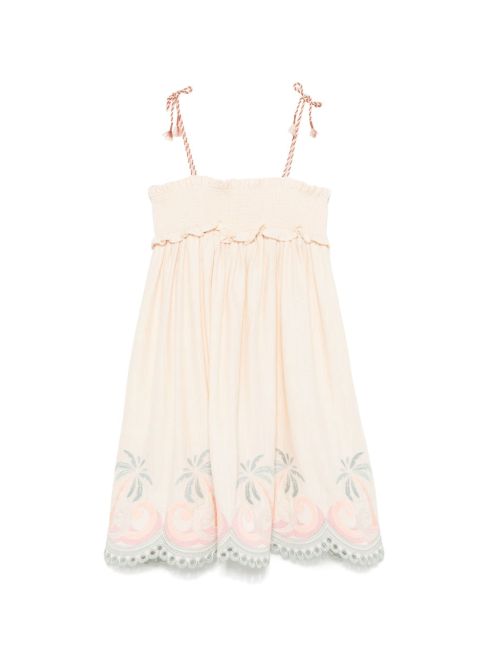Abito per bambina ZIMMERMANN Kids Tallow beige con dettaglio ruches - Rubino Kids