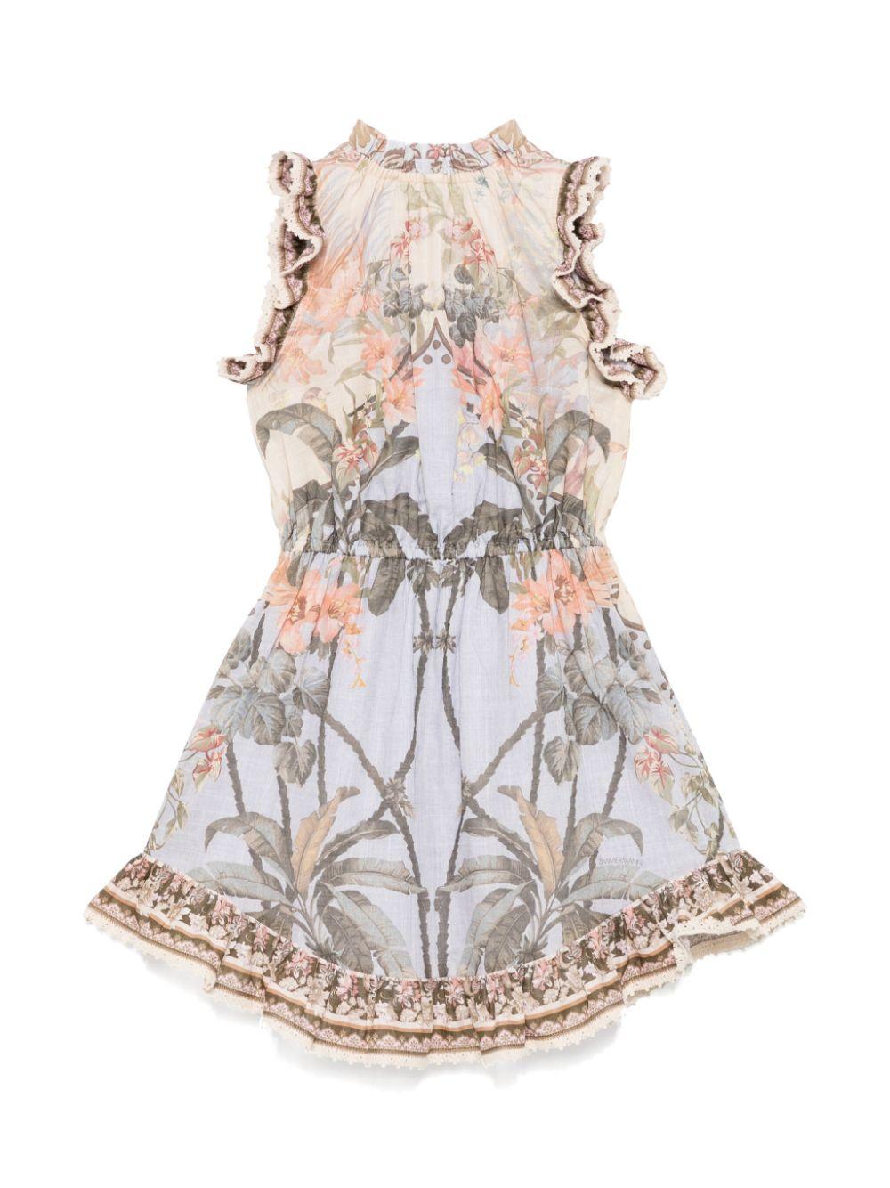 Abito per bambina ZIMMERMANN Kids Wylie multicolore con stampa floreale all - over - Rubino Kids