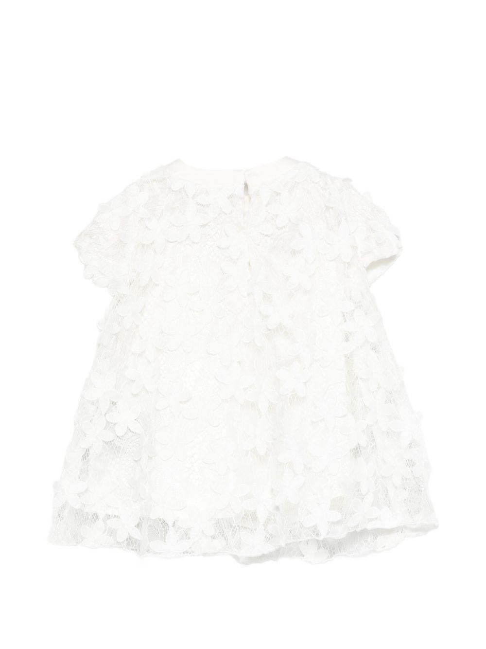 Abito per neonata Balmain Kids bianco a fiori - Rubino Kids