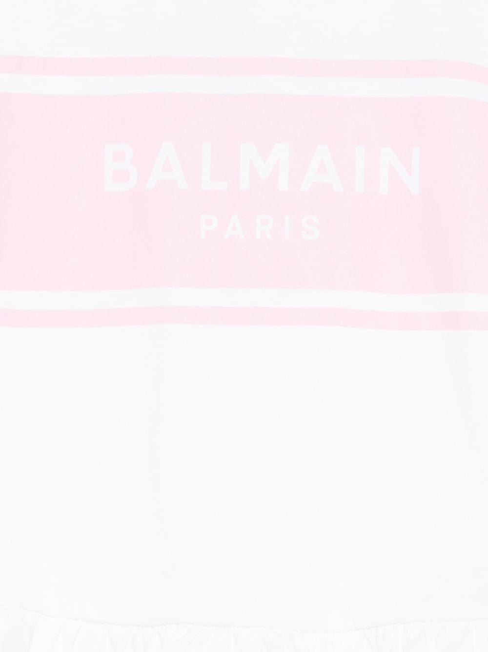 Abito per neonata Balmain Kids bianco con ruches - Rubino Kids