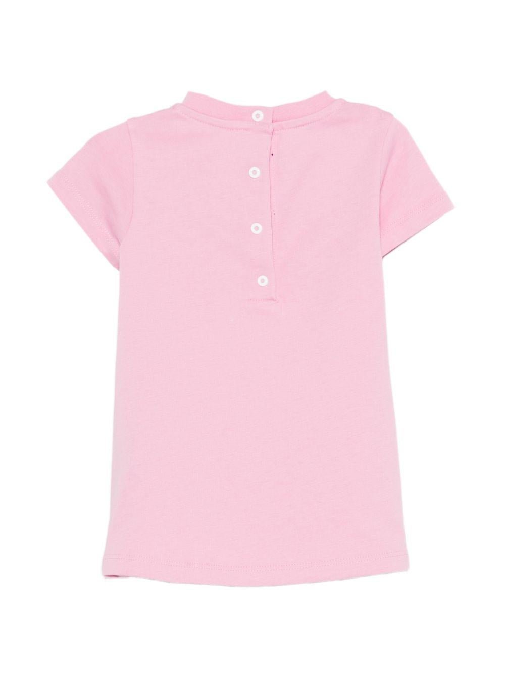 Abito per neonata Balmain Kids rosa con logo sul davanti - Rubino Kids