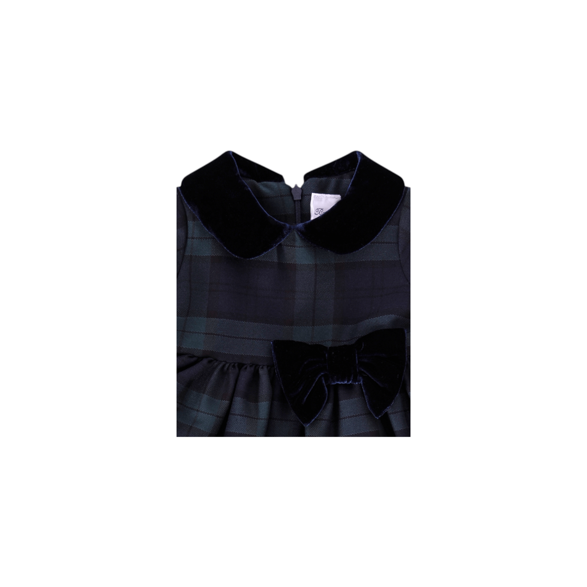 Abito per neonata Baroni blu con motivo tartan - Rubino Kids