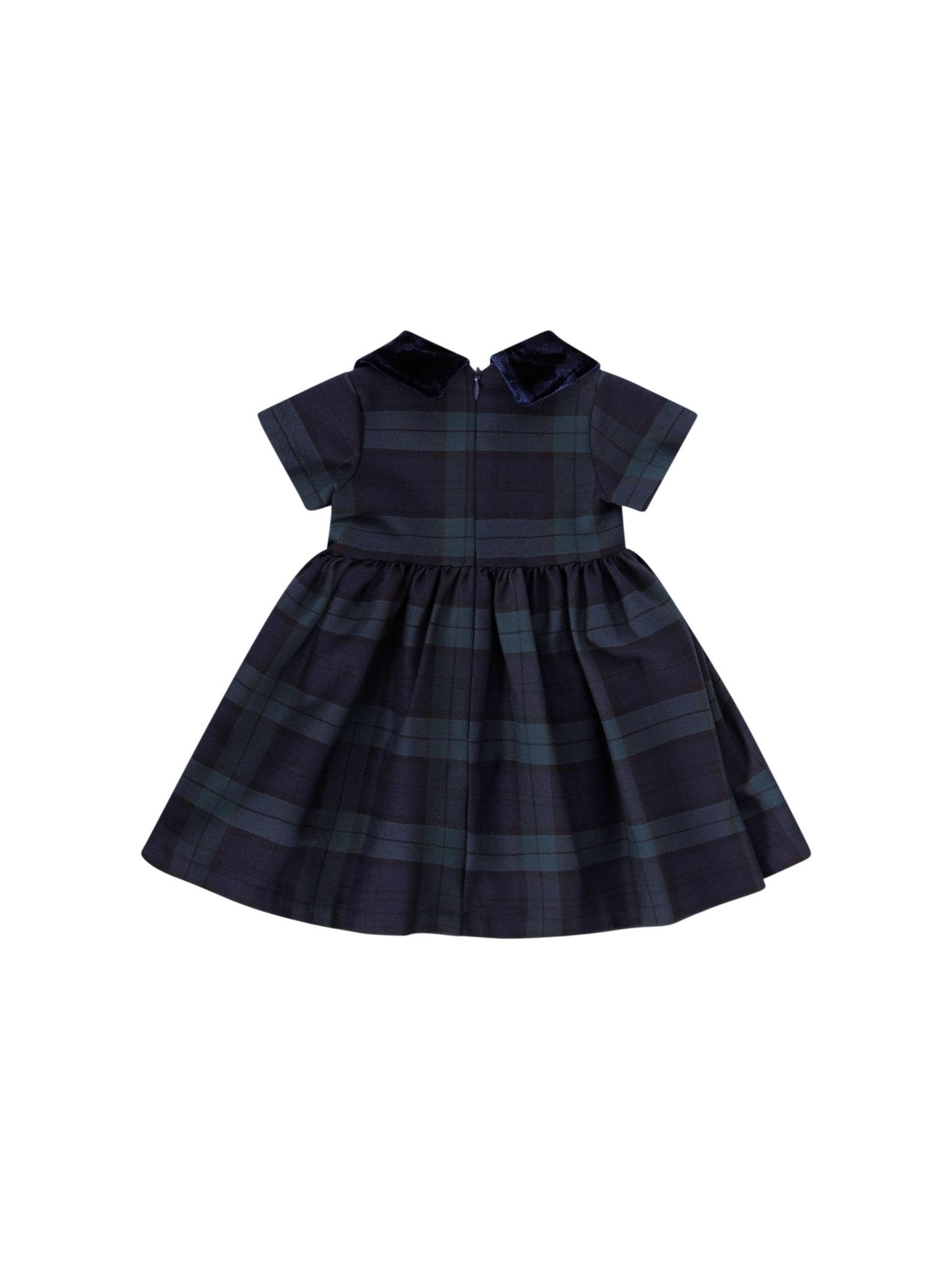 Abito per neonata Baroni blu con motivo tartan - Rubino Kids