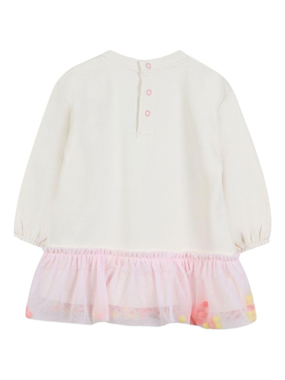 Abito per neonata Billieblush bianco modello felpa con orlo in tulle - Rubino Kids