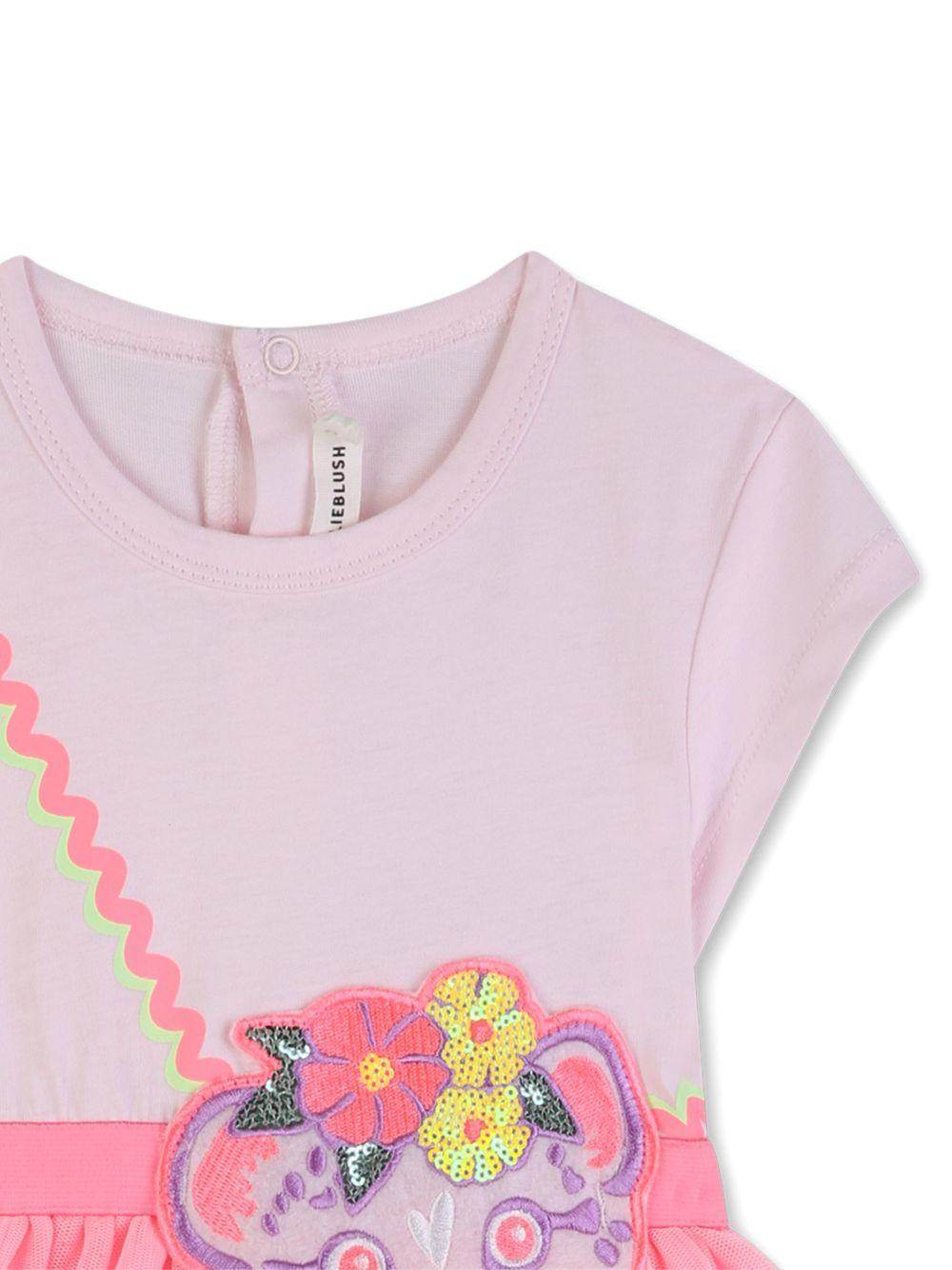 Abito per neonata Billieblush rosa con ricamo borsa a forma di leoncino - Rubino Kids