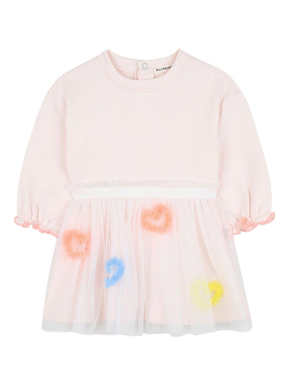 Abito per neonata Billieblush rosa con strato superiore in tulle - Rubino Kids