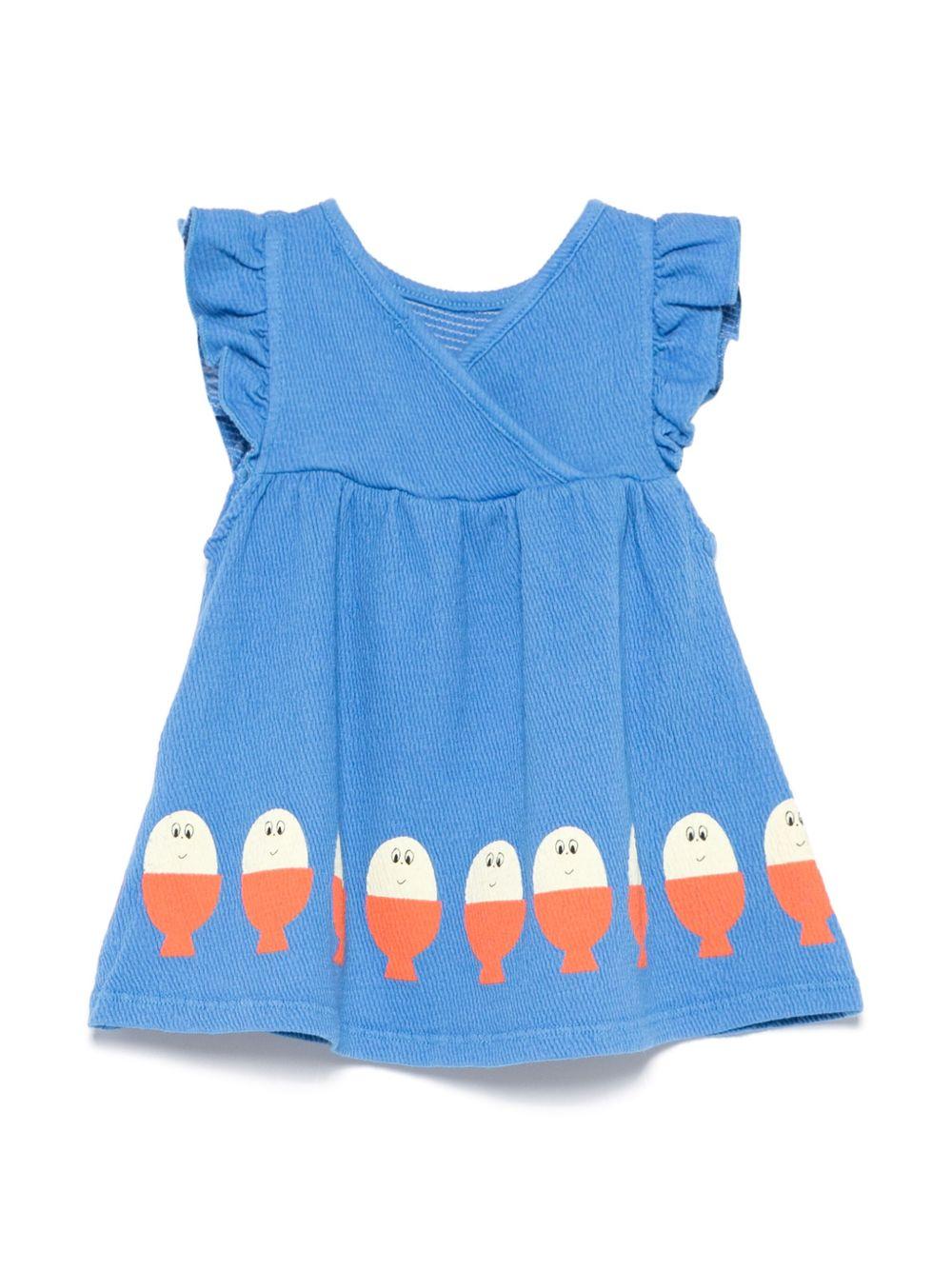 Abito per neonata Bobo Choses blu con stampa Morning Egg - Rubino Kids