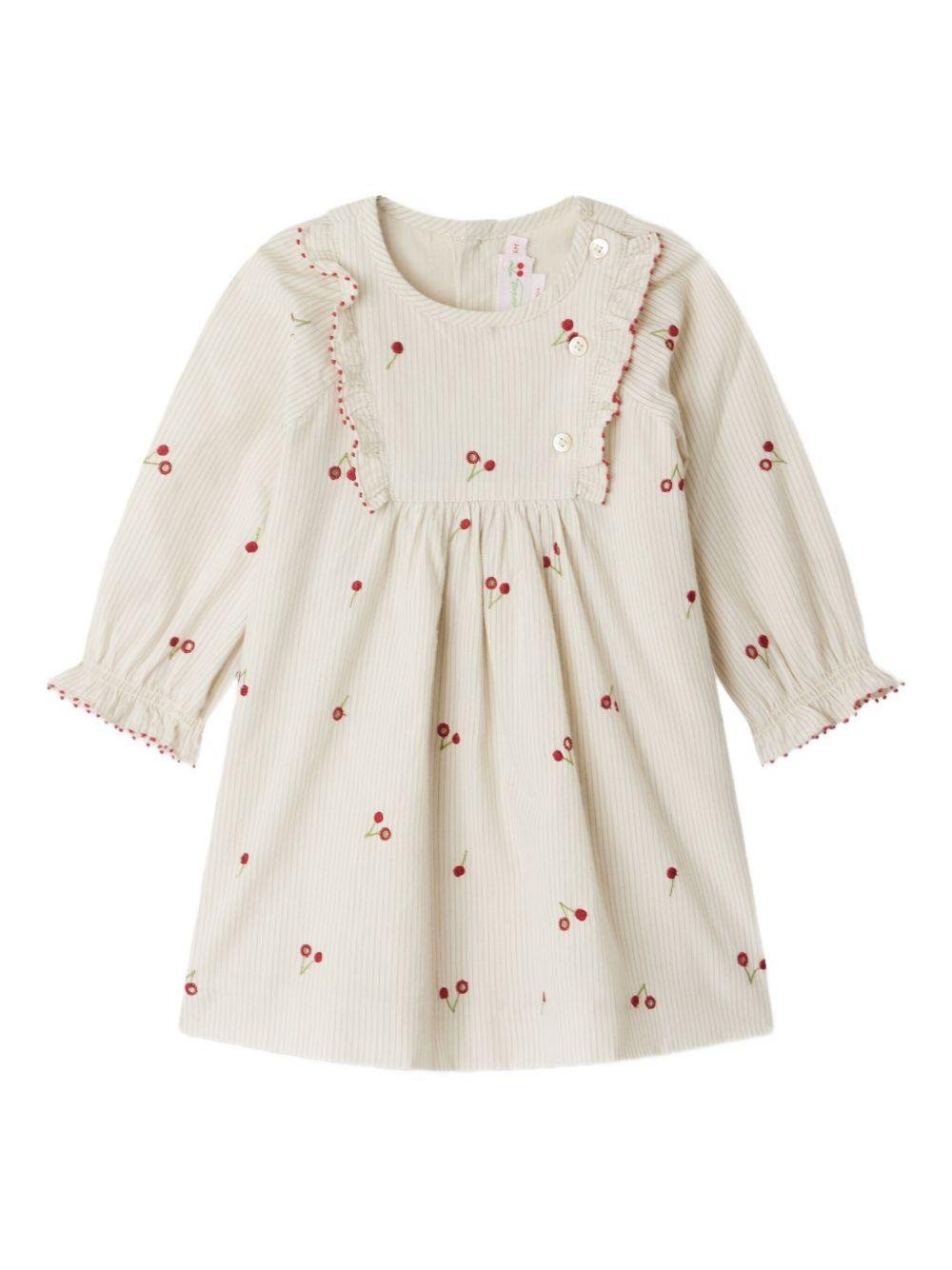 Abito per neonata Bonpoint beige con ruches - Rubino Kids