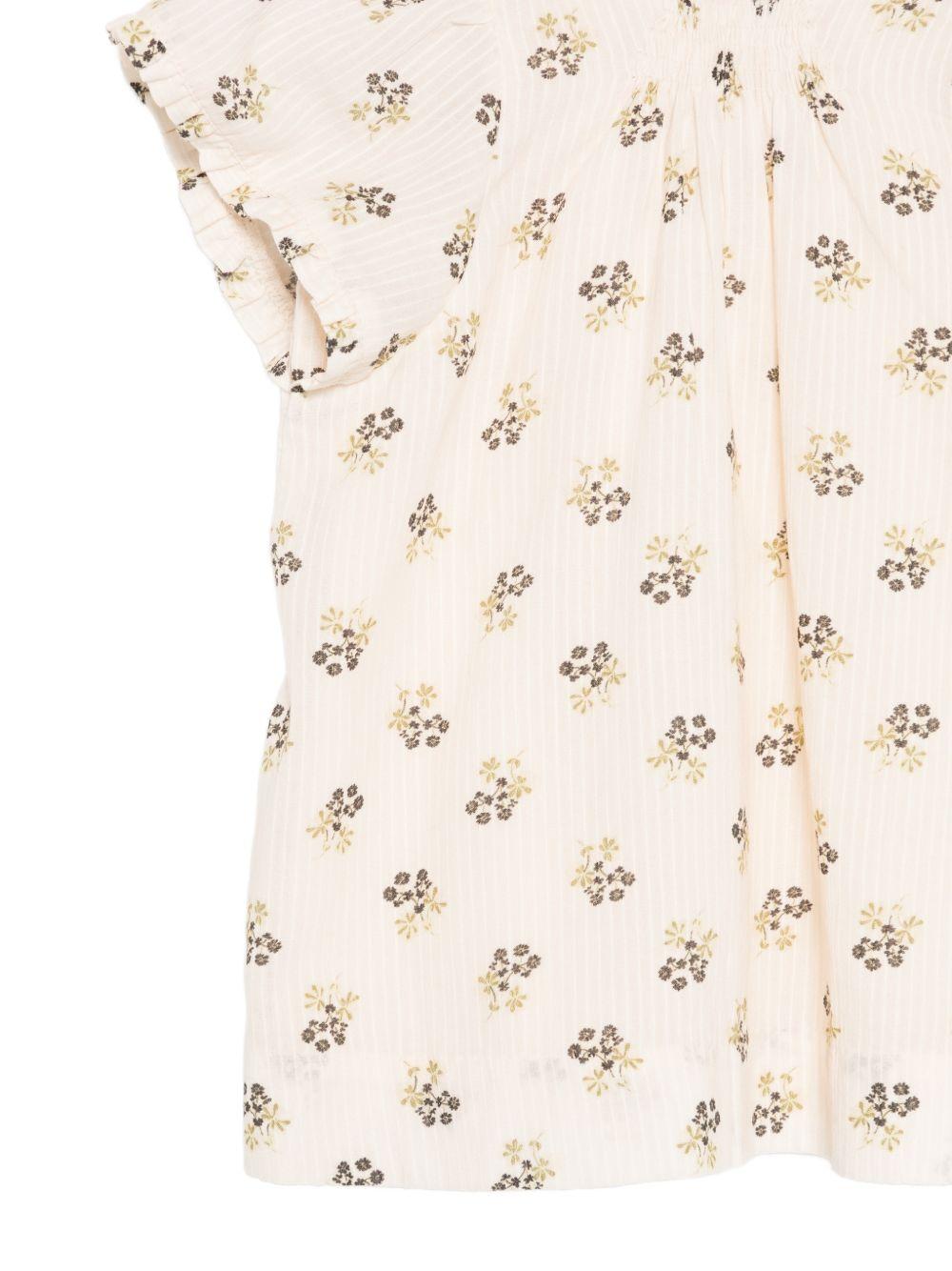 Abito per neonata Bonpoint beige con stampa a fiori all - over - Rubino Kids