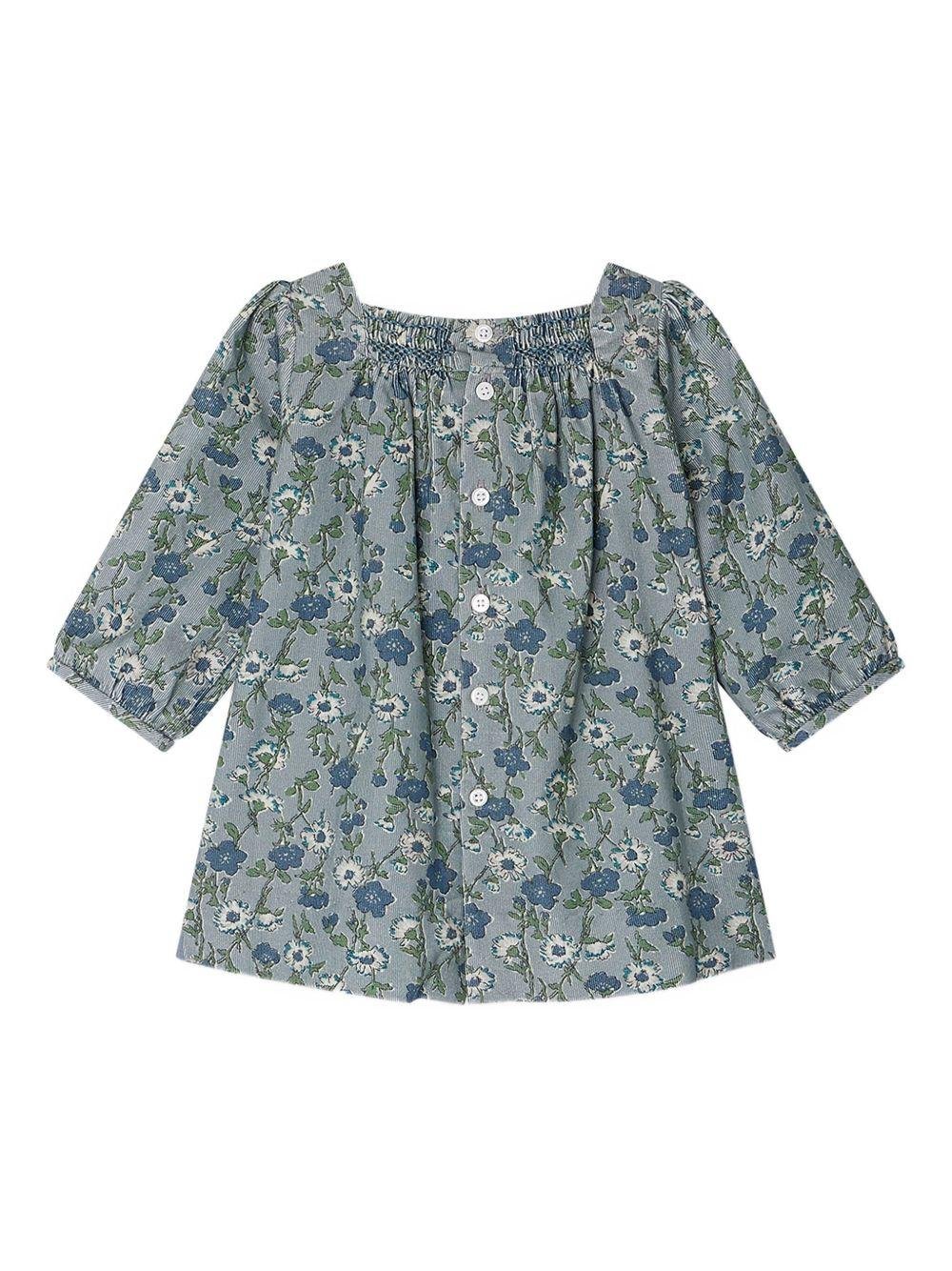 Abito per neonata Bonpoint blu con stampa a fiori - Rubino Kids