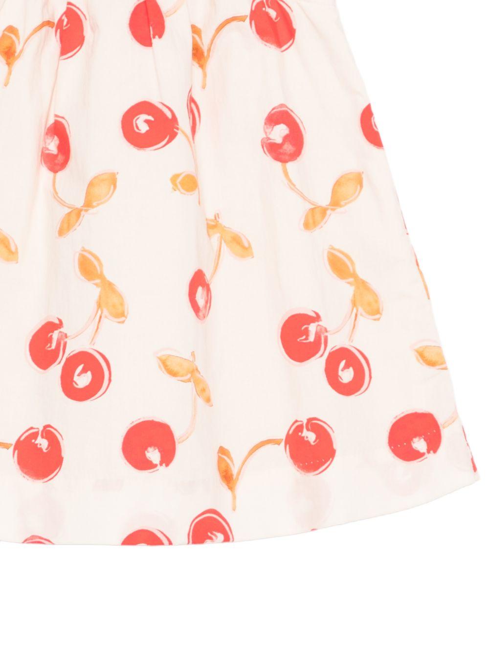 Abito per neonata Bonpoint rosa con stampa ciliegie all - over - Rubino Kids