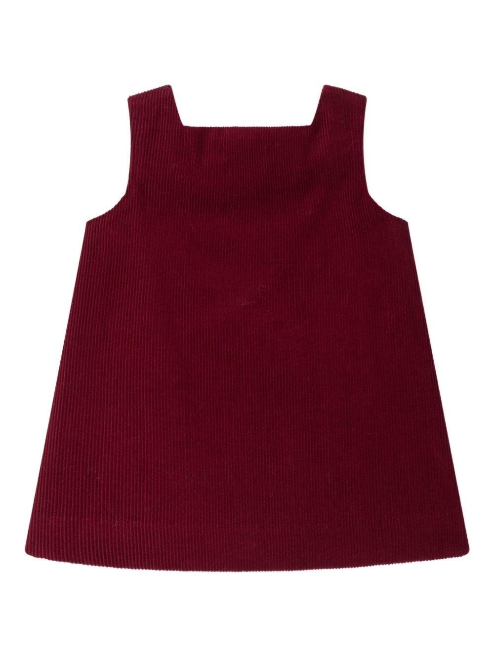 Abito per neonata Bonpoint rosso scuro con motivo a coste - Rubino Kids