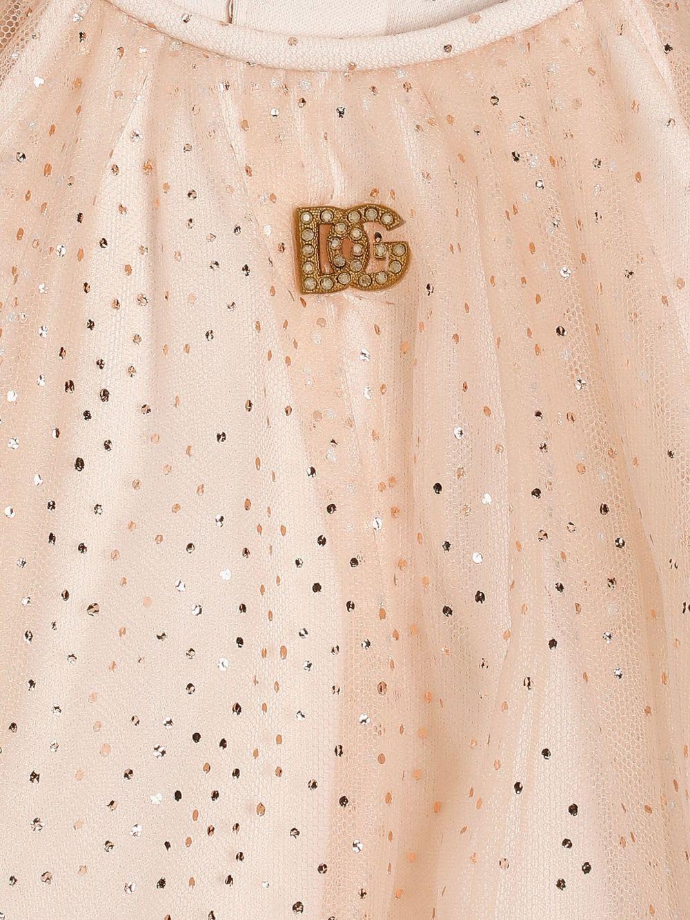 Abito per neonata Dolce & Gabbana Kids rosa in tulle - Rubino Kids