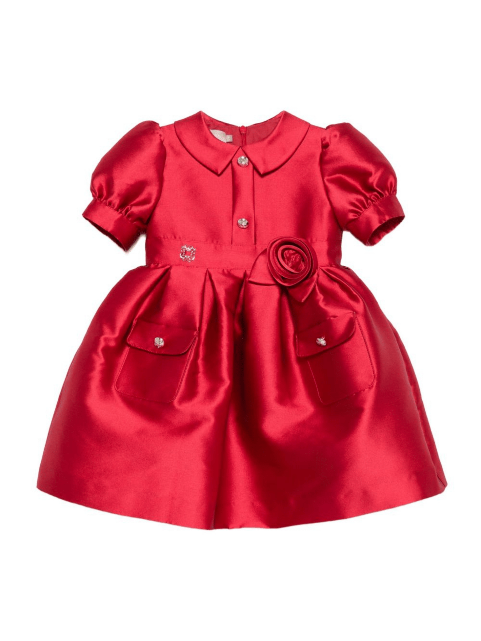 Abito per neonata Elie Saab Junior rosso con decorazione a forma di rosa - Rubino Kids