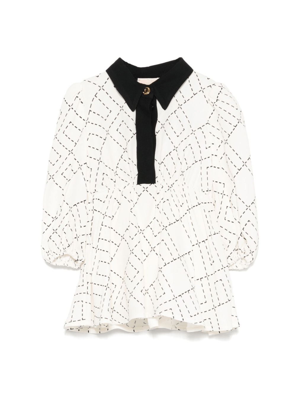 Abito per neonata Elisabetta Franchi La Mia Bambina bianco con stampa geometrica - Rubino Kids