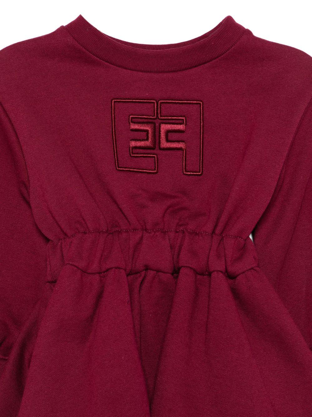 Abito per neonata Elisabetta Franchi La Mia Bambina rosso con logo ricamato - Rubino Kids