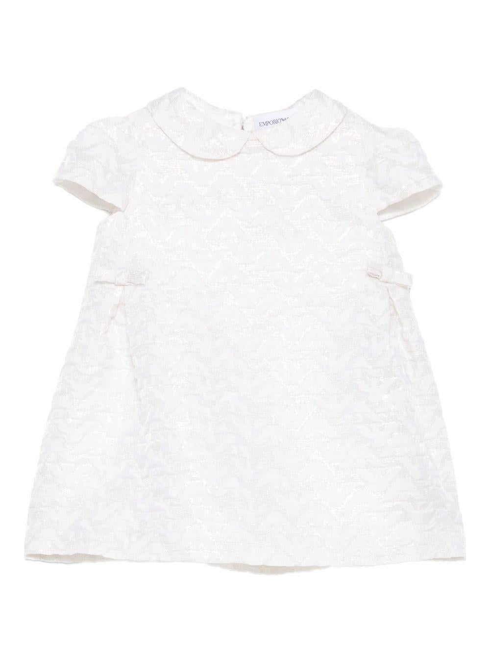 Abito per neonata Emporio Armani Kids bianco con colletto alla Peter Pan - Rubino Kids