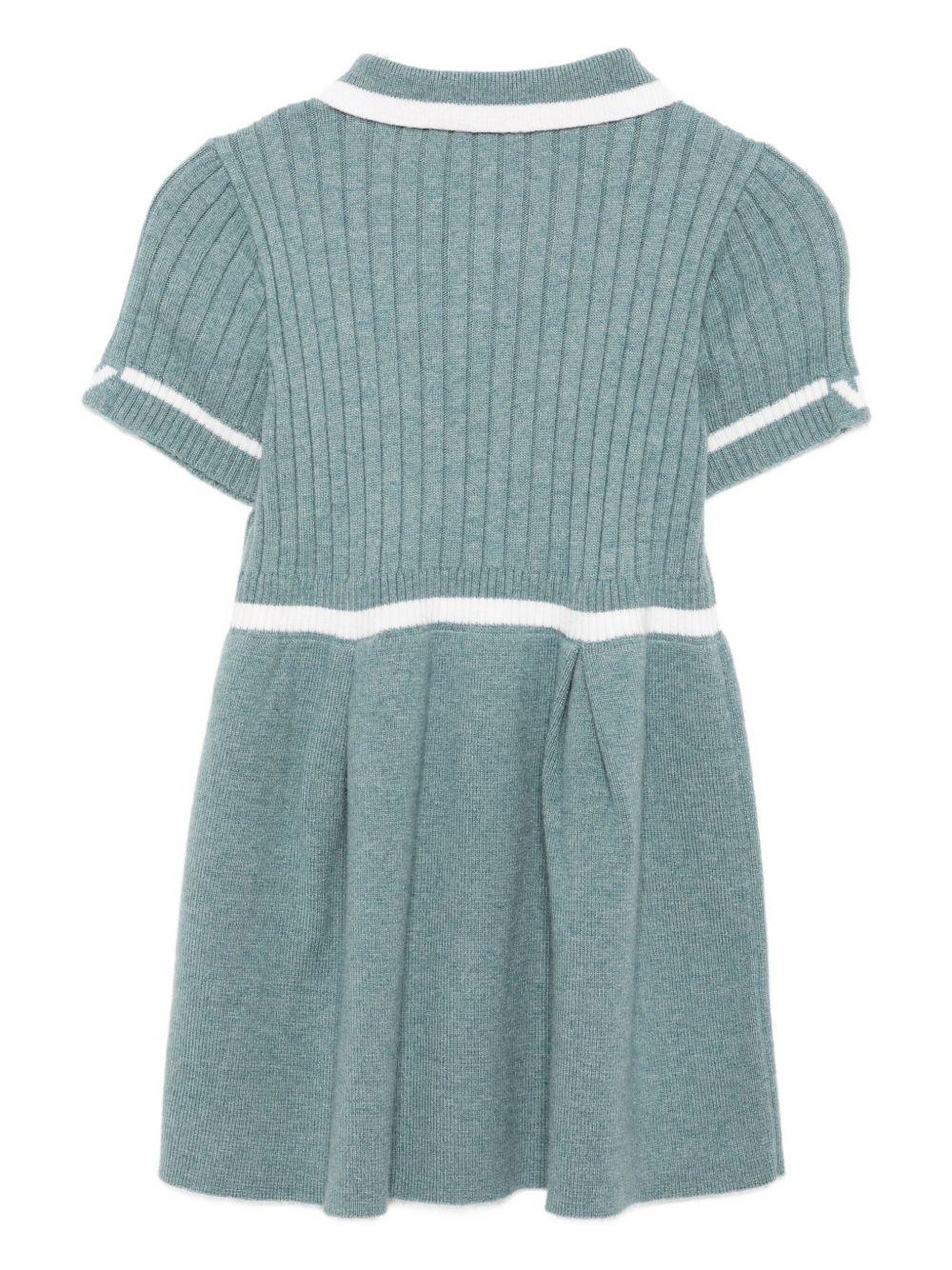 Abito per neonata Emporio Armani Kids verde con abbottonatura frontale corta - Rubino Kids