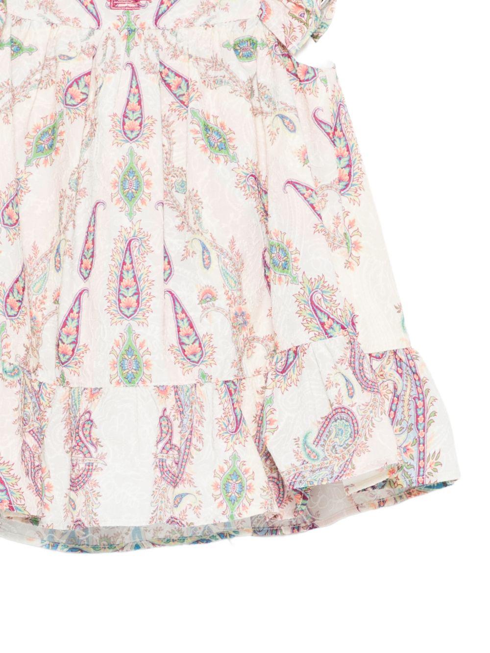 Abito per neonata Etro Kids beige con stampa Paisley all - over - Rubino Kids