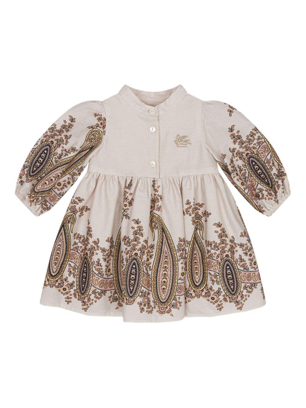 Abito per neonata Etro Kids beige con stampa Paisley - Rubino Kids