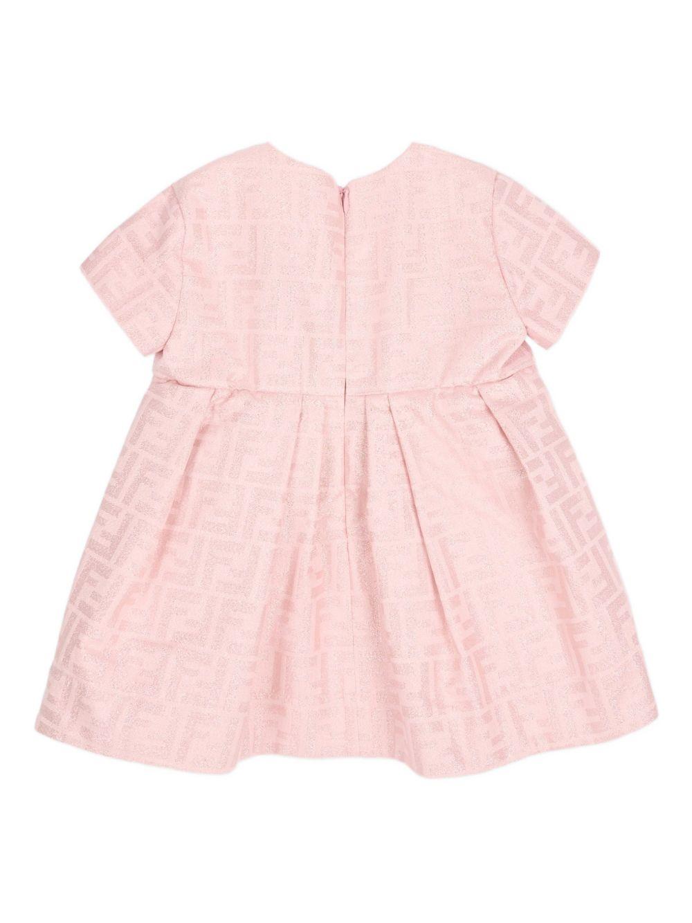 Abito per neonata Fendi Kids rosa con fiocco sul davanti - Rubino Kids