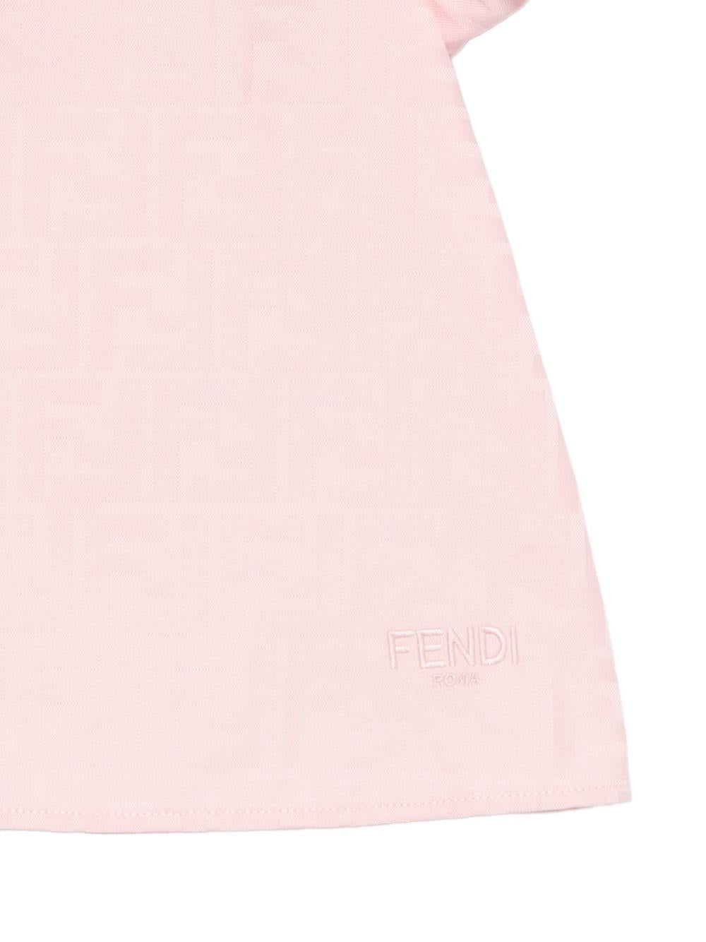 Abito per neonata Fendi Kids rosa con maniche a palloncino - Rubino Kids