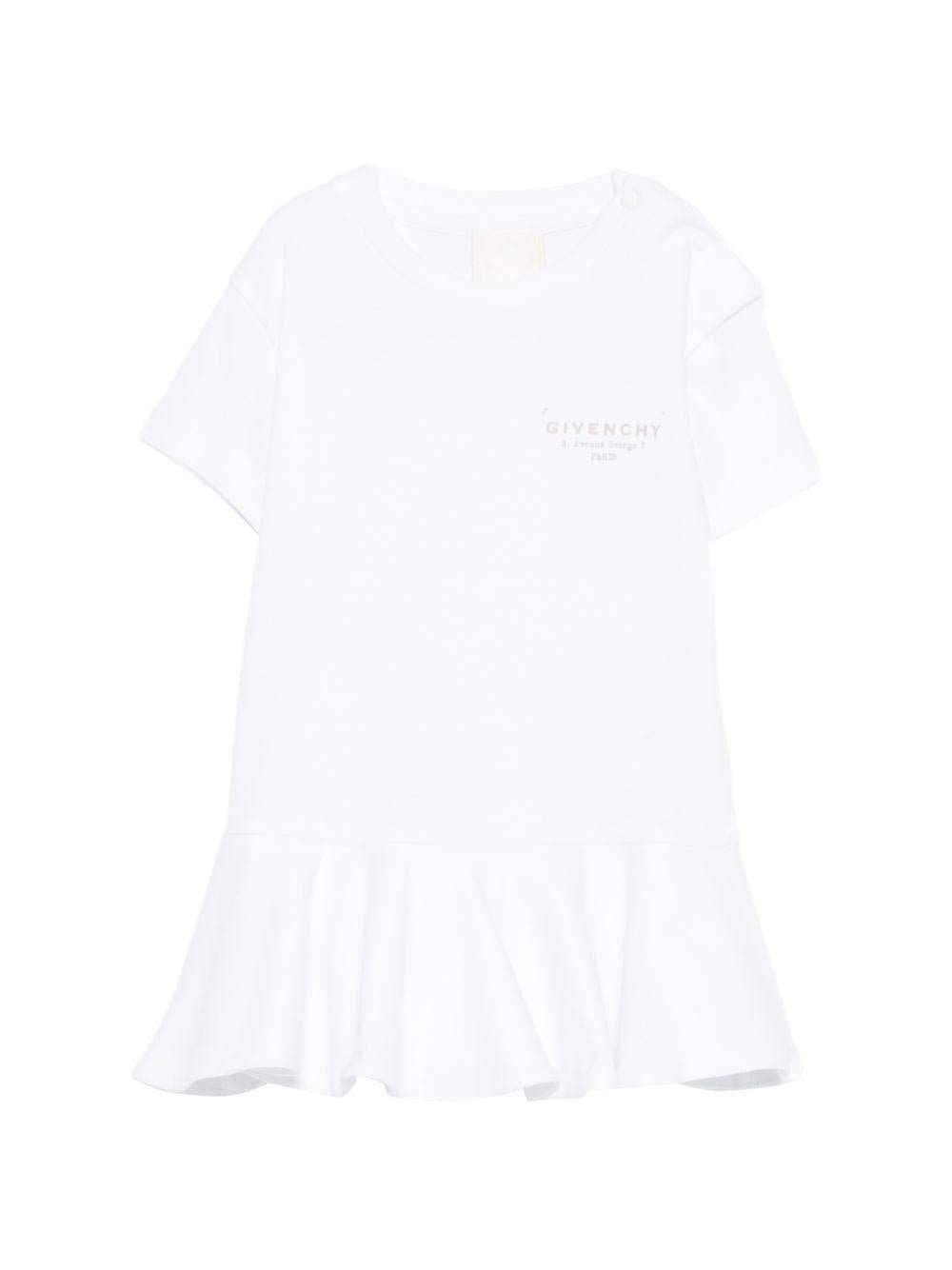 Abito per neonata Givenchy Kids bianco con logo sul davanti - Rubino Kids