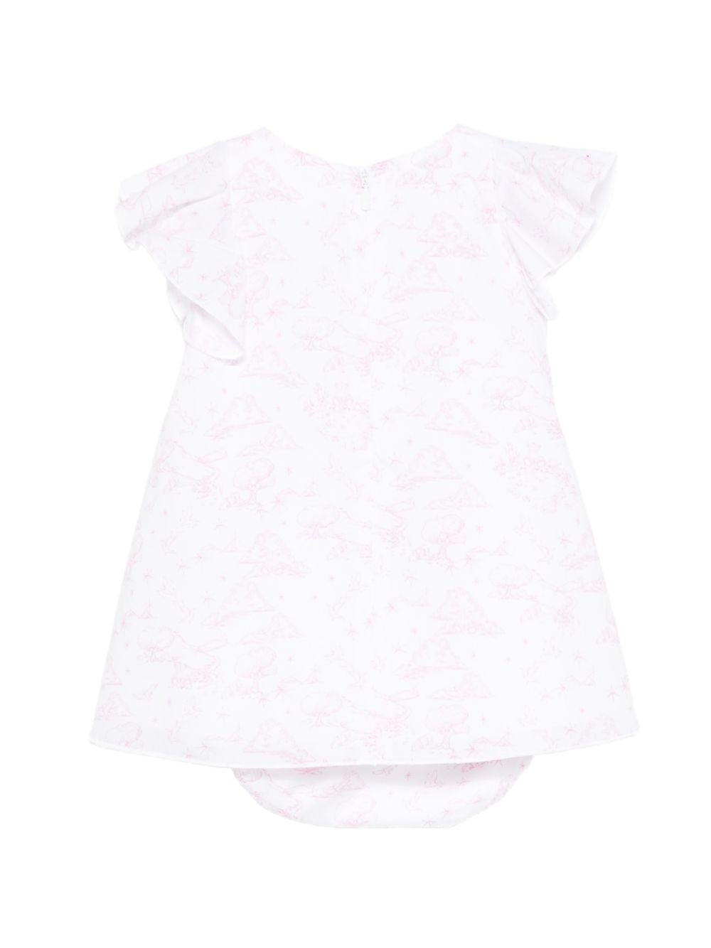 Abito per neonata Givenchy Kids bianco con stampa grafica all - over - Rubino Kids