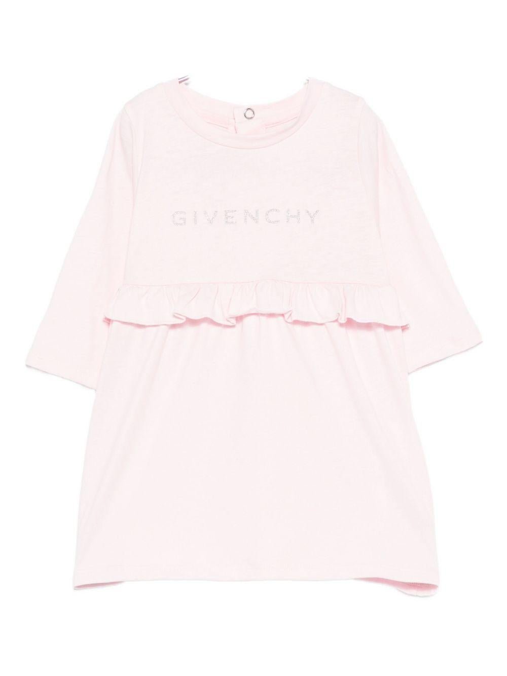 Abito per neonata Givenchy Kids rosa con chiusura posteriore con bottoni automatici - Rubino Kids