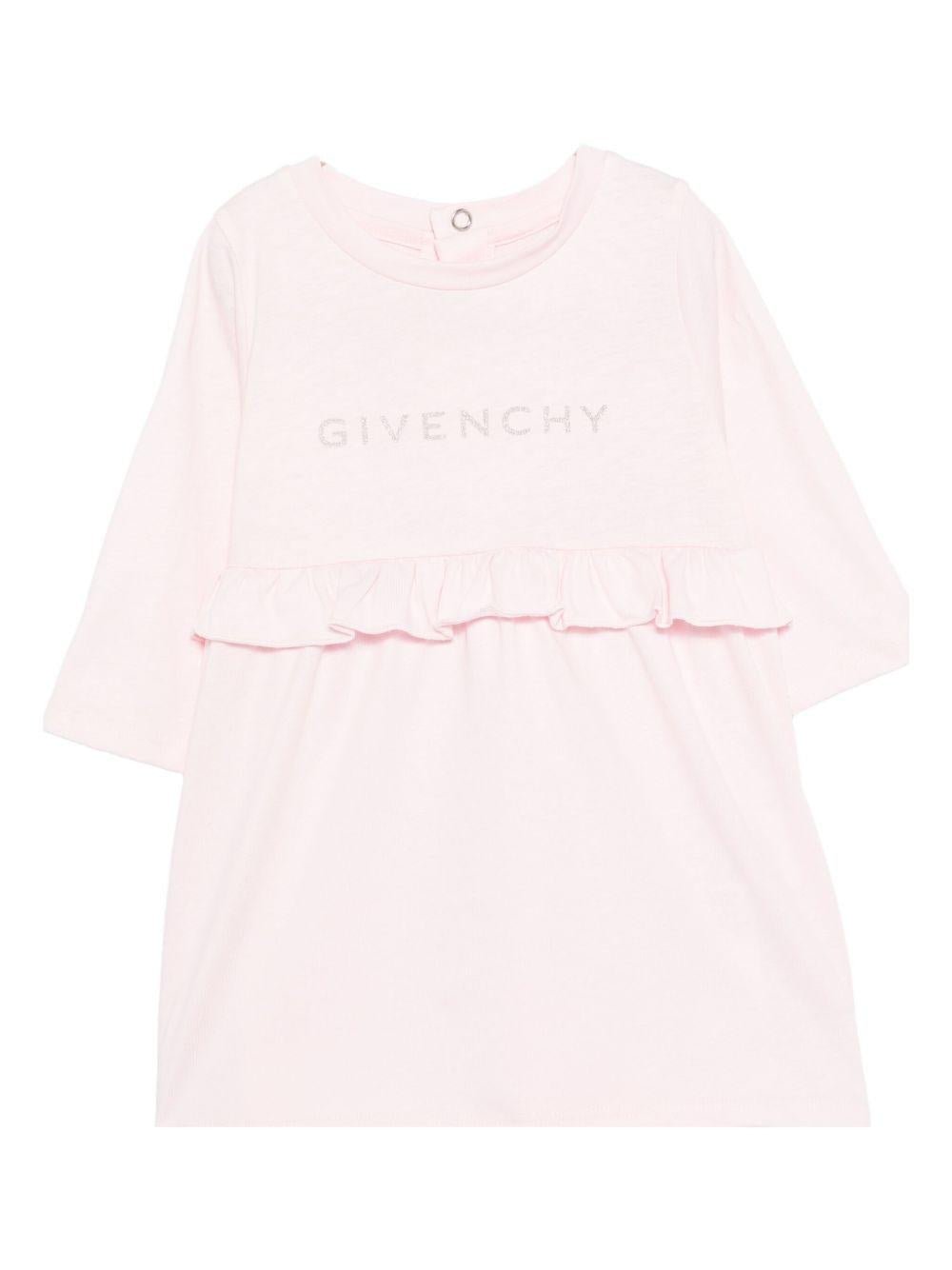 Abito per neonata Givenchy Kids rosa con chiusura posteriore con bottoni automatici - Rubino Kids