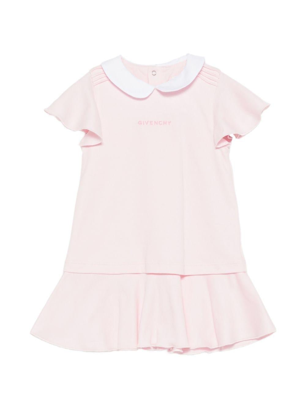 Abito per neonata Givenchy Kids rosa con colletto alla Peter Pan - Rubino Kids