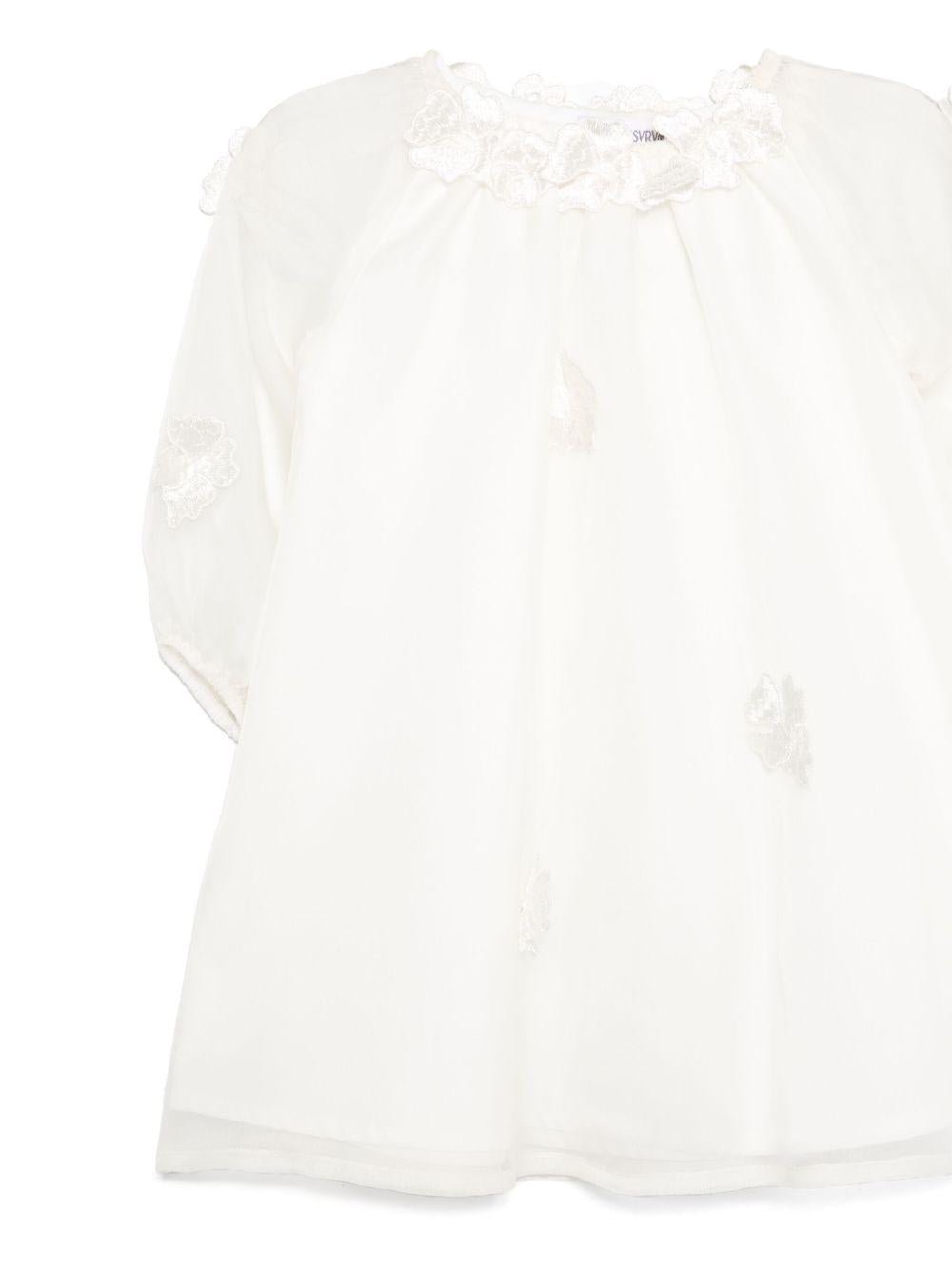 Abito per neonata JESURUM BABY Beatrice bianco con maniche semitrasparenti - Rubino Kids