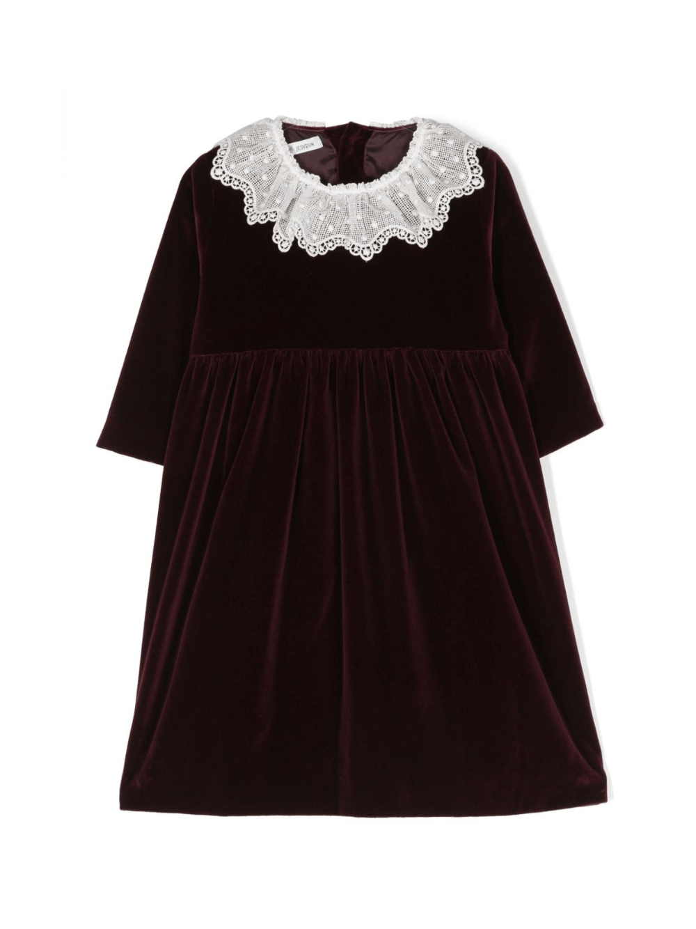 Abito per neonata JESURUM BABY bordeaux con colletto ricamato - Rubino Kids