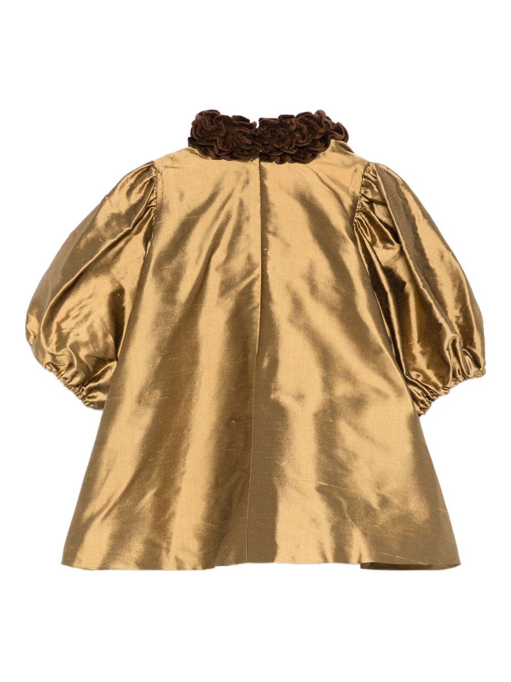 Abito per neonata Jesurum oro arricciato con fiocco ricamato - Rubino Kids