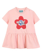 Abito per neonata Kenzo Kids rosa con stampa a fiori - Rubino Kids