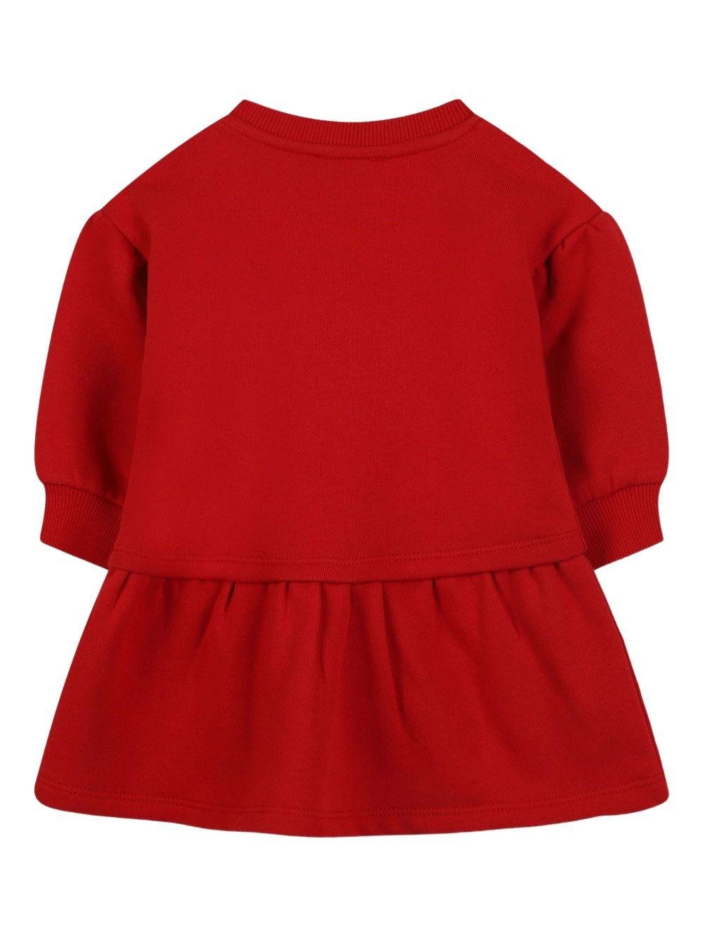 Abito per neonata Kenzo Kids rosso con stampa a fiori con logo - Rubino Kids